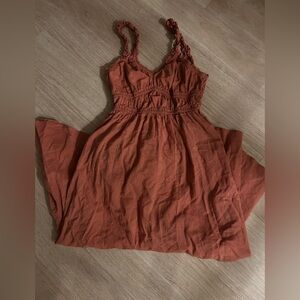 And Now This Nordstrom Orange Midi Dress Sleeveless Strap Boho Women’s Small